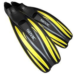 SEAC F 100 PRO, Pinne da Subacquea Leggera a Scarpetta Chiusa, per Immersioni e Snorkeling Unisex Adulto, Giallo, 46/47 EU
