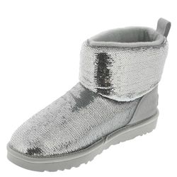 UGG Classic Mini Mirror Ball, Bota Niñas, Plateado K, 32.5 EU