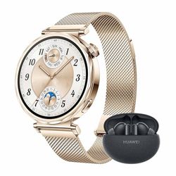 HUAWEI WATCH GT 5 41mm Smartwatch + FreeBuds 5i Nero,Design elegante, Nuova modalità corsa e ciclismo, Monitoraggio della salute, 7 giorni1 di durata della batteria, iOS e Android, Dorata