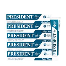 President KIT 5 DENTIFRICIO ORTHO-IMPLANT per portatori di apparecchi ortodontici, impianti dentali, protesi. Azione anti carie. massima protezione da irritazioni gengivali. RDA 30. 5X75ml