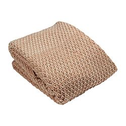 Riva Paoletti Elina Throw White Flecks-Crochet Inspired Knit-Fade and Shrink Resistant-100 140 x 180cm (55" x 71" inches), Acrylic, Blush Pink