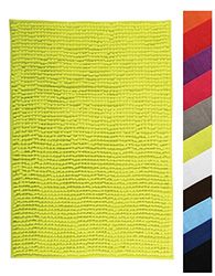MSV Tappetino da bagno Tappetino da doccia „ciniglia“ a pelo lungo morbida microfibra antiscivolo 60x90 cm verde chiaro