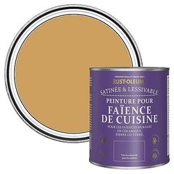 Rust-Oleum Peinture Jaune Résistante à l'eau pour Faïence de Cuisine, Finition Satinée - Dijon 750ml