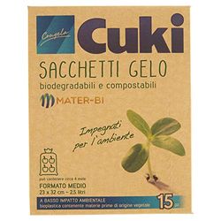 Cuki Sacs gel biodégradables et compostables en matelas – 23 x 32 cm – 2,5 L – 60 g, 1 paquet