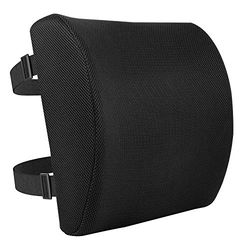 Amazon Basics Rectangulaire Coussin de soutien du dos en mousse à mémoire de forme, 40 x 34 x 11.9 cm, Noir