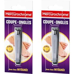 MERCUROCHROME - Coupe-Ongles – Mains & Pieds – Coupe & Lime Les Ongles (Lot de 2)