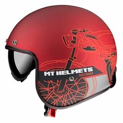 MT Helmets LE MANS 2 SV CAFE RACER B5 ROJO MATE L