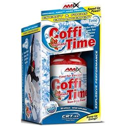 AMIX - Suplemento alimentar CoffiTime em 90 cápsulas - Ajuda a aumentar a força e a resistência - Ajuda à concentração - Contém Guaraná - Suplemento desportivo