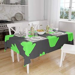 Bonamaison, Anti-moisissure, Séchage Rapide, Résistant aux Taches, Lavable en Machine, 100% Polyester Nappe de Table, Fumée Verte néon, 140 x 160 Cm - Conçu et Fabriqué en Turquie