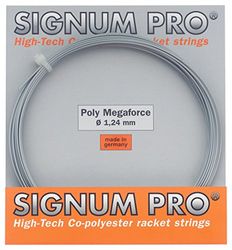 Signum Pro Poly Mega Force Garniture Cordage de Tennis Gris 1,29 mm x 12 m