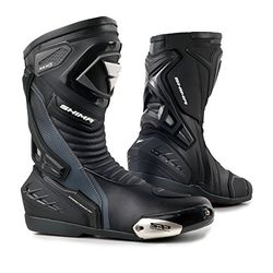 Botas Shima Rsx-6, de pele, homem, vintage retro, para condução de moto na estrada, preto, 46