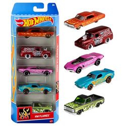 Hot Wheels Set van 5 speelgoedauto's in schaal 1:64, met realistische details en deco's, verzamelauto's voor kinderen vanaf 3 jaar, modellen kunnen afwijken van de getoonde afbeeldingen, 01806