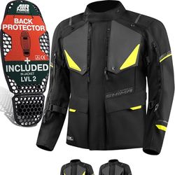 SHIMA RUNNER Motorbike Jackets for Men AIRFORCE Back Protector Armour Riding Motorcycle Jacket Summer Winter Bikers Waterproof Lightweight Armoured Motorcycles (Mens, Fluo, 4XL)