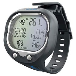 Seac Screen duikcomputer voor de pols voor onderdompeling met één of meerdere mengsels en Freediving uniseks, volwassenen, zwart/blauw, één maat