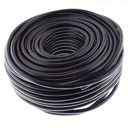 Cabo de altifalante redondo 2 x 4,0 mm², preto, 50 m, CCA, cabo de instalação PA, cabo de áudio e caixa