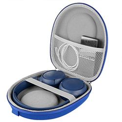 Linkidea hörlurar bärväska kompatibel med JBL T600BTNC, Live 400BT, Tune 500BT, T450BT, E45BT fodral, skyddande hårt skal resväska med kabel, laddningsförvaring (blå)
