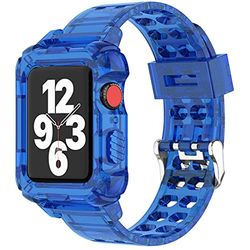Lysun per Apple Watch Band 38 mm 40 mm 41 mm per uomo donna iWatch Band con protezione Sport Clear Jelly Custodia Bumper per SE Series 7 6 5 4 3 2 1