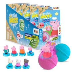 INKEE SURPRISE - Set di 5 palline da bagno Peppa Pig con sorpresa, bomba da bagno, giocattoli da Peppa Pig, con profumo di fragola e effetto schiuma