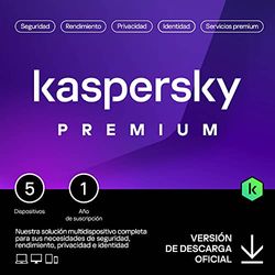 Kaspersky Premium Total Security 2024 | 5 Dispositivos | 1 año | Anti-Phishing y Firewall | VPN ilimitada | Gestor de contraseñas | Control parental | Soporte 24/7 | PC/Mac/Móvil | Código por email