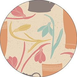 Bonateks, Ronde digitaal bedrukte muismat, antislip onderkant, voor kantoor en thuis, diameter: 22 cm