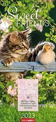 Sweet Friends Family Planner 2023. Cute Animal Children in a Practical Large Family Calendar with 5 Columns. All appointments clearly arranged in one wall calendar.