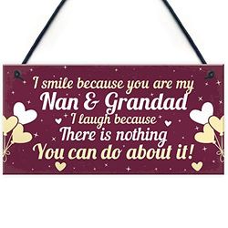 RED OCEAN Funny Nan And Grandad Gift Plaque Novelty Grandparents Gifts From Grandchildren Thank You Birthday Gifts