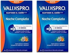 VALDISPRO Mantener el sueño, Noche completa, Fomenta El Sueño Profundo Y Natural De Calidad, Suplementos Para Dormir, Liberación Lenta De Hasta 8h, Ingredientes Veganos, 30 Comprimidos (Paquete de 2)