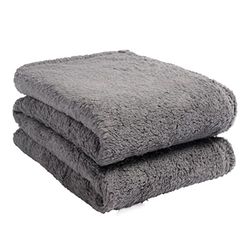 Brentfords Cobertor de forro polar de peluche grande sobre a cama, colcha de pelúcia super macia e quente, cor cinza carvão, 125 x 150 cm