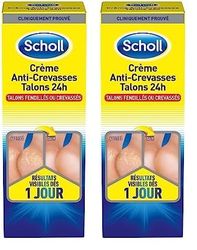 Scholl Crème Pieds Anti-Crevasses Talons fendillés ou crevassés 24h 60ml (Lot de 2)