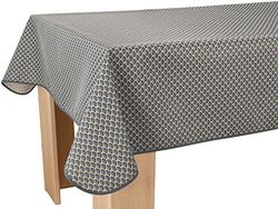 Le linge de Jules Stain-Resistant Tablecloth Peacock Anthracite Rectangular 150 x 240 cm