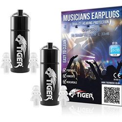 TIGER Musicisti Tappi Protezione Dell' Udito Tappi per Le Orecchie, Confezione da 2