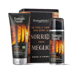 Bottega Verde - Metal Box Nero d'Ambra - Shampodoccia e Schiuma da barba