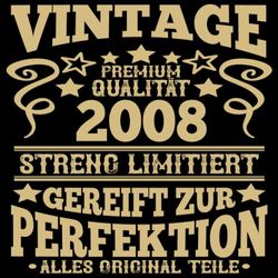 Vintage 2008 Gereift zur Perfektion: Cooles Geschenk zum 15. Geburtstag Geburtstagsparty Gästebuch Eintragen von Wünschen und Sprüchen lustig 2008 geboren | Vintage Retro Gereift