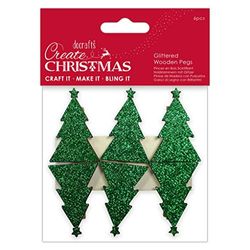 Create Christmas Pinzas Decorativas de Madera, talla única