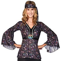 amscan 9909460 - Collier hippie arc-en-ciel hippie signe de la paix pour adultes - Accessoire de déguisement