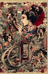 Carnet de notes style japonais vintage: Carnet de notes créatif à l'inspiration traditionnelle et rétro japonaise