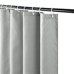 Furlinic grijs waterdicht douchegordijn van verzwaarde stof, extra lang gordijn met voering van schimmelbestendig polyester, set met 12 ADS-haken, 180 x 200 cm.