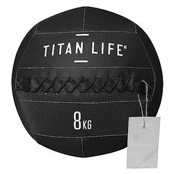 TITAN LIFE Unisex – volwassenen Pro Wall Ball 8 kg, zwart, één maat