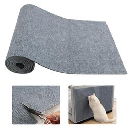 Tappetino antigraffio per gatti, 40 x 200 cm, autoadesivo in poliestere, riutilizzabile, ideale per proteggere mobili, pareti e angoli, protezione antigraffio per gatti, grigio scuro