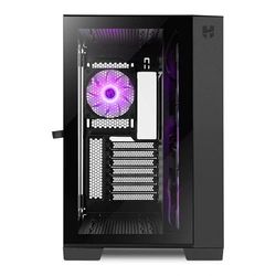 Semitorre con diseño Elegante, refrigeración eficiente, Incluye Puertos USB y Panel de Cristal Templado, Ideal para Gaming y Almacenamiento.