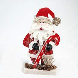 SHATCHI Röd/grå jultomte jul bordsfigurer fönster vägg dörr semester hem jul glitter skum showpiece dekorationer, 72 cm/52 cm/42 cm/32 cm, 32 cm