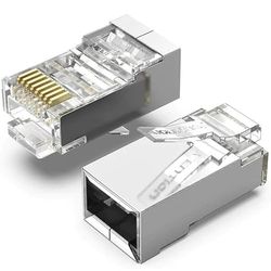 Conector - Conector RJ45 cat5e FTP, Paquete de 10 Unidades, diseñado para Altas velocidades, Material de Calidad, Ideal para Redes robustas.*
