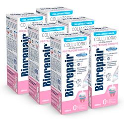 Biorepair, Collutorio ad Alta Densità, Protezione Gengive, con Acido Ialuronico e Zinco Antibatterico Aiuta a Combattere la Paradontite, Senza Fluoro, Alcool e Clorexidina, 500ml confezione da 6