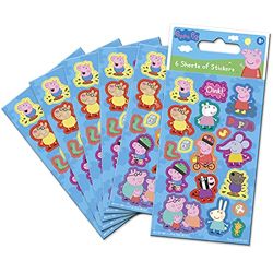 Paper Projects Peppa Pig Blue Party Bag Sticker Pack (6 Sheets) | Official Licensed Product | Perfect as Party Bag or Stocking Fillers,12.5cm x 7.5cm