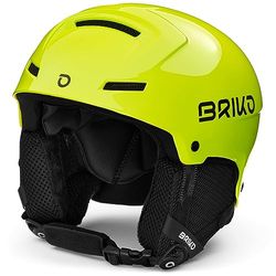 Briko Mammoth Motorhelm, uniseks, volwassenen, Shinyellowluo, 48-52 cm