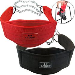 C.P. Sports Training Dip riem dipriem, zwart of rood extra lange ketting One Size