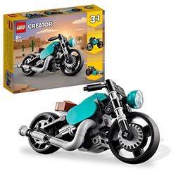LEGO Creator 3in1 Klassieke Speelgoed Motor Voertuigen Set - van Klassieke Motor tot Straatmotor tot Top Fuel Dragster, Constructie Speelgoed voor Jongens en Meisjes vanaf 8 Jaar 31135