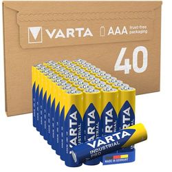 VARTA Pilhas AAA, embalagem de 40, Industrial Pro, baterias alcalinas, 1,5 V, pacote de armazenamento de embalagem ecológica, Made in Germany [Exclusivo na Amazon]