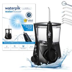 Waterpik - Hydropulseur Ultra Professional, Jet Dentaire avec 7 Embouts et 10 Niveaux de Pression, Élimine la Plaque, Noir (WP-662EU)