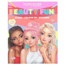 Depesche 13137 TOPModel Beauty Fun-Libro da colorare con 36 disegnare Motivi di Modelli, Inclusi 3 Adesivi a Doppia Pagina, Multicolore, 0013137